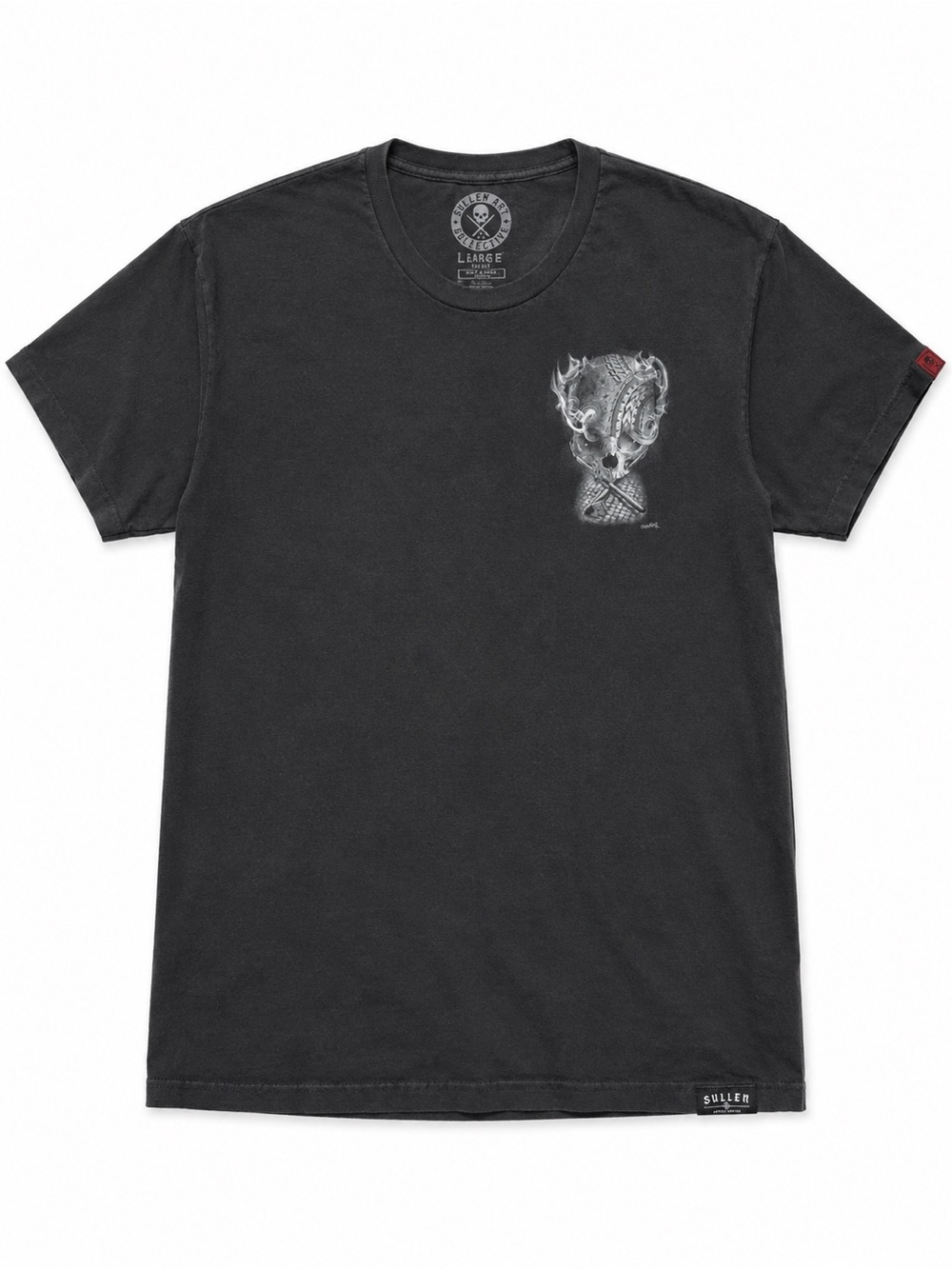 Sullen Art Collective Chris Showstoppr Skull Graphic Tee Mens L Black Shirt